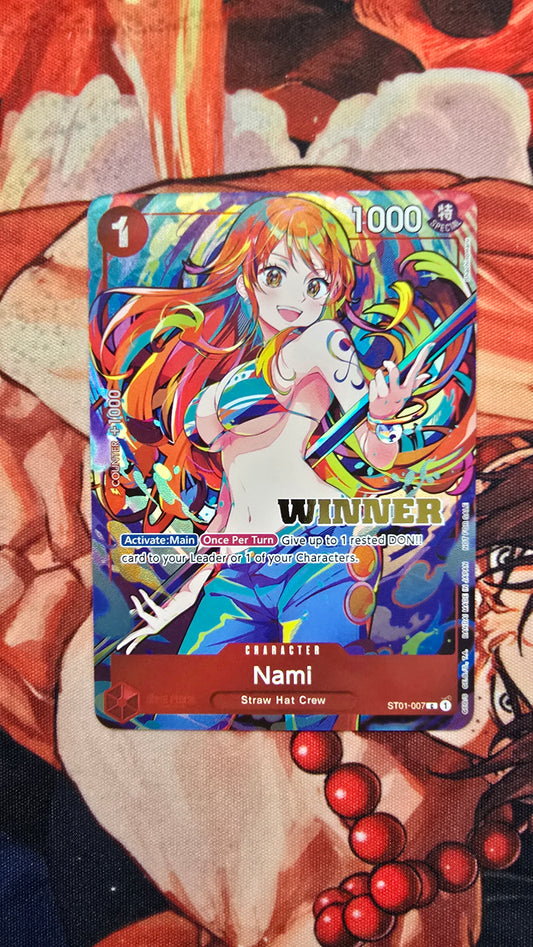 Preorder: Nami Winner 2025 New Year Event One Piece TCG Textured Promo Custom Made Cards