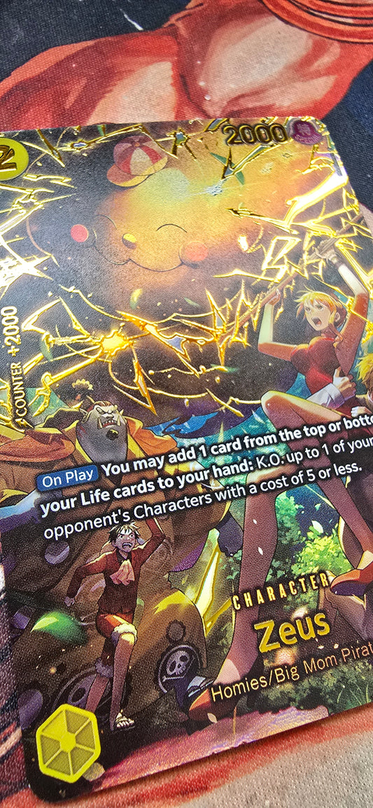 OP15 SP Zeus OP11 Alt Art Event Card One Piece Premium Textured Proxy English