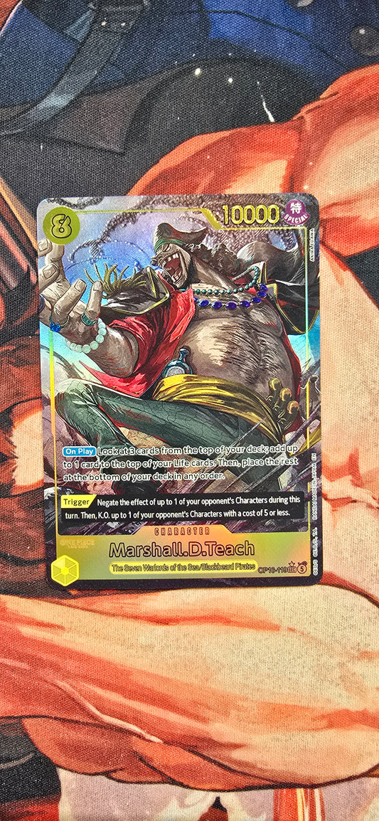 Marshall D Teach OP16-119 Alt Art SEC Premium Holo One Piece TCG Proxy Card