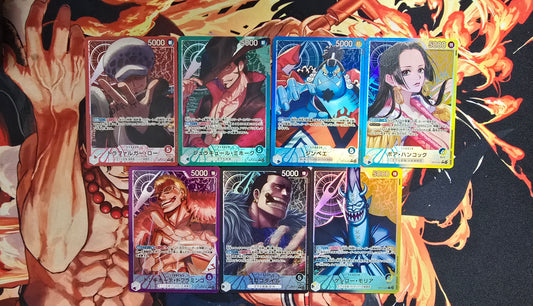 7 Card Bundle: OP14 Alt Art Leaders Holo One Piece TCG Proxy Cards Japanese