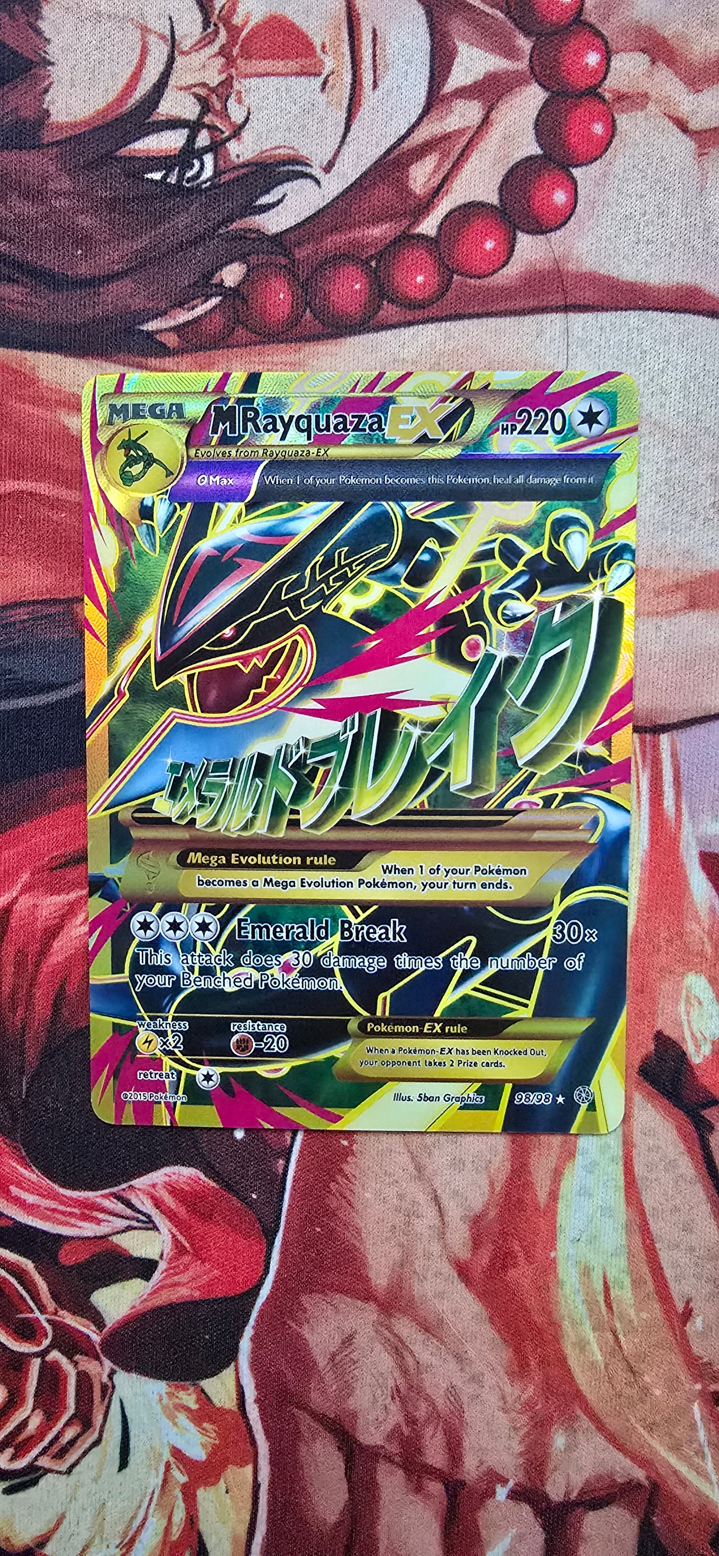 Mega M Rayquaza EX 98/98 XY Ancient Origins Mega Gold Full Art Pokemon TCG Custom Made Proxy Card