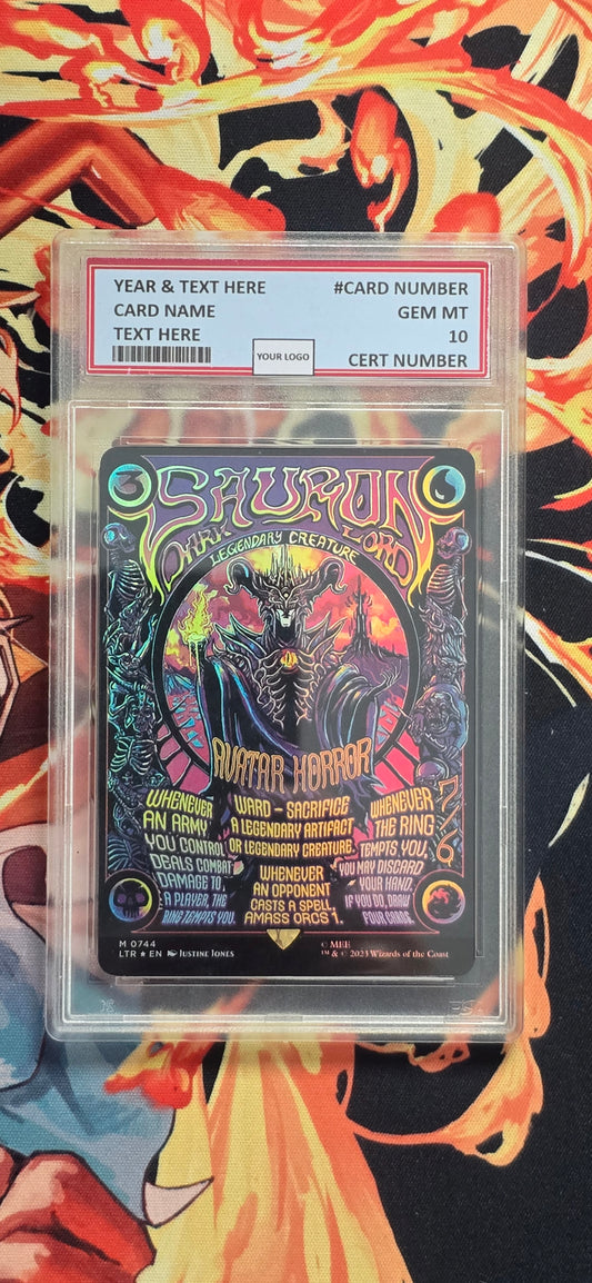 Graded PSA Style Sauron Dark Lord Poster TCG Proxy Card Slab