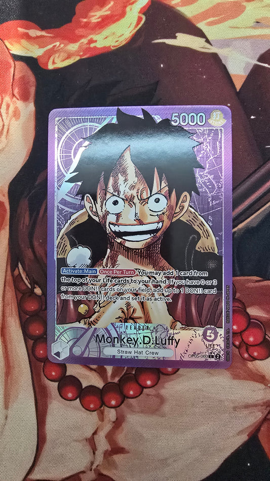 Monkey D Luffy OP05 Leader Textured Holo Alt Art One Piece TCG English Proxy Card