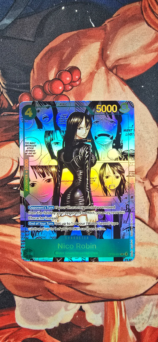 OP18 Nico Robin Manga Textured Holo One Piece Card Game TCG Custom Made Proxy Card