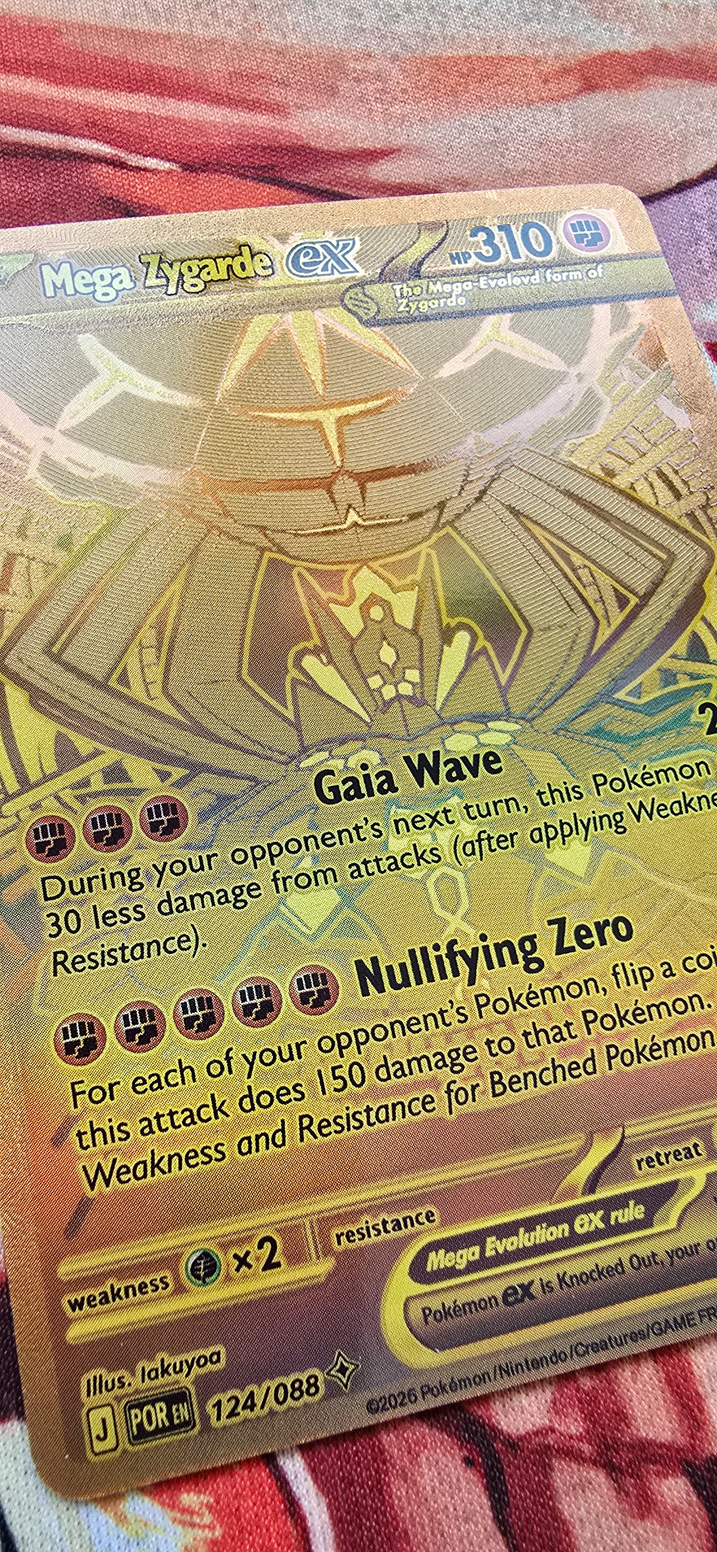 Mega Zygarde EX 124/088 Gold Mega Hyper Rare Perfect Order MUR Pokemon Custom Made Card Proxy English