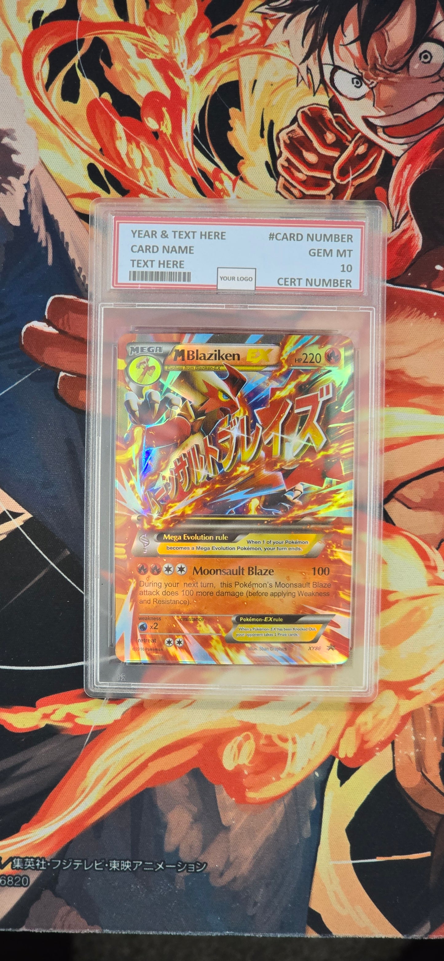 Graded PSA Style Mega Blaziken EX Black Star Promo XY86 Ultra Holo Pokemon Proxy Card Slab