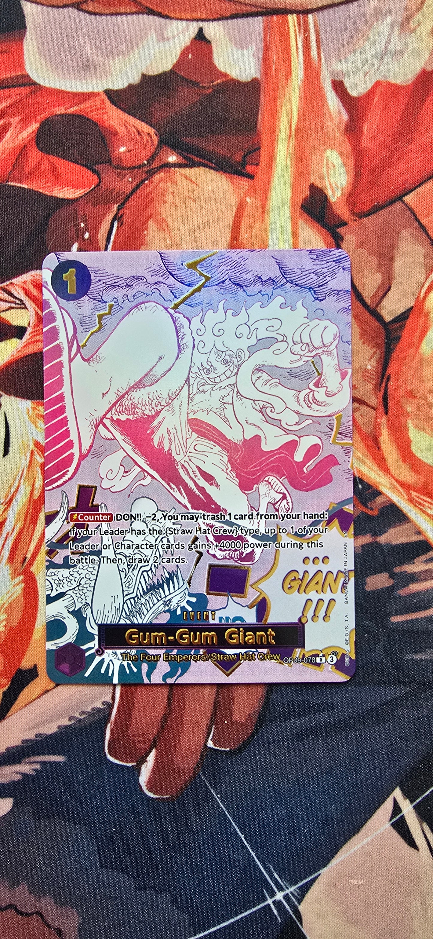 Manga PRB02 Gum Gum Giant One Piece Premium Quality Textured Proxy Custom Made Card