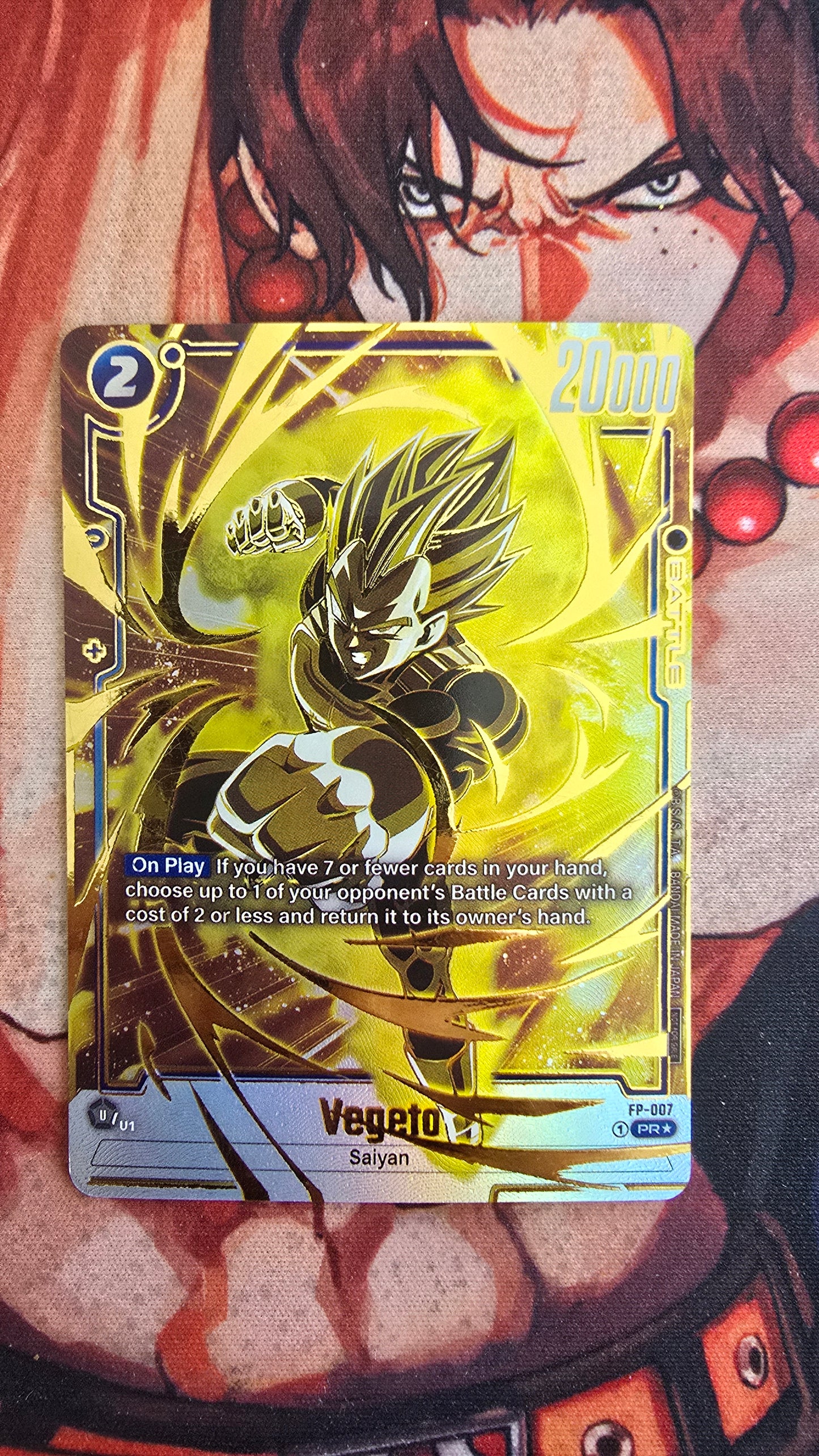 Vegeta FP-007 Gold Dragon Ball Fusion World Tournament Promo Prize Card Proxy English