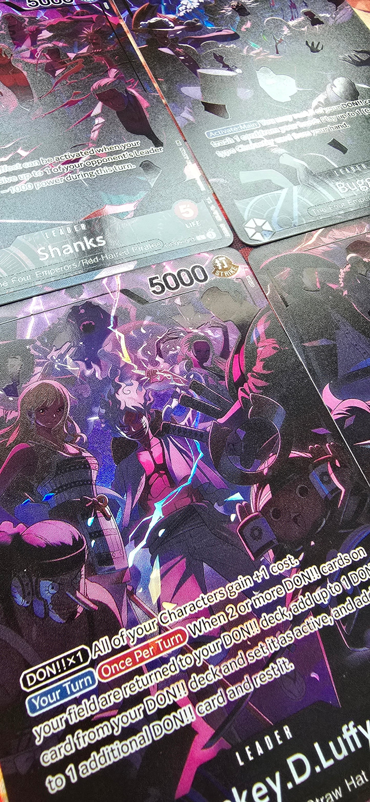 4 Card Bundle: English 2nd Anniversary Leaders One Piece Textured Proxy English