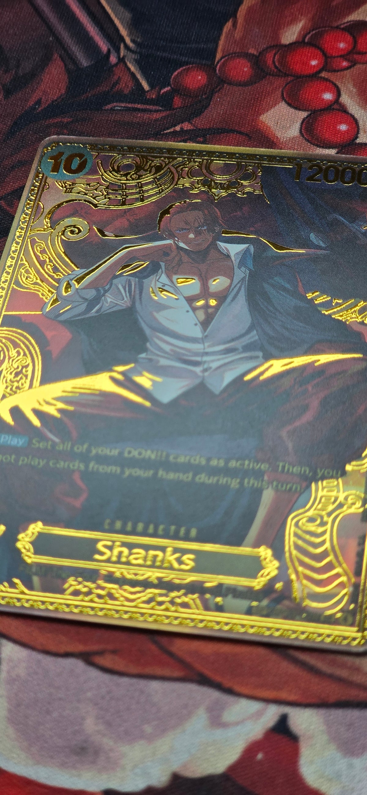 OP17 Shanks Gold SP OP13-028 Textured One Piece Card Game TCG Custom Made Proxy Card